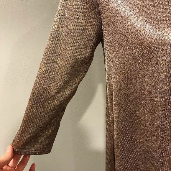 Rose Gold long sleeve a-line tunic or mini dress - Picture 5 of 13